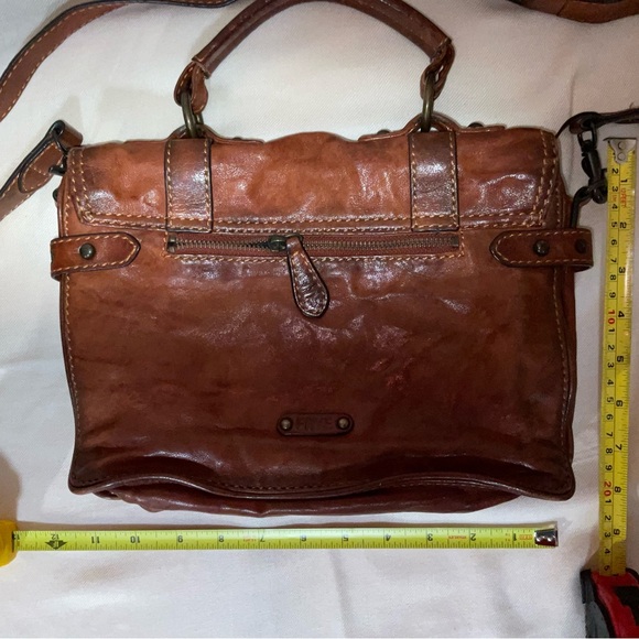 Frye Rich Brown Leather Messenger / Satchel Bag - Picture 4 of 8